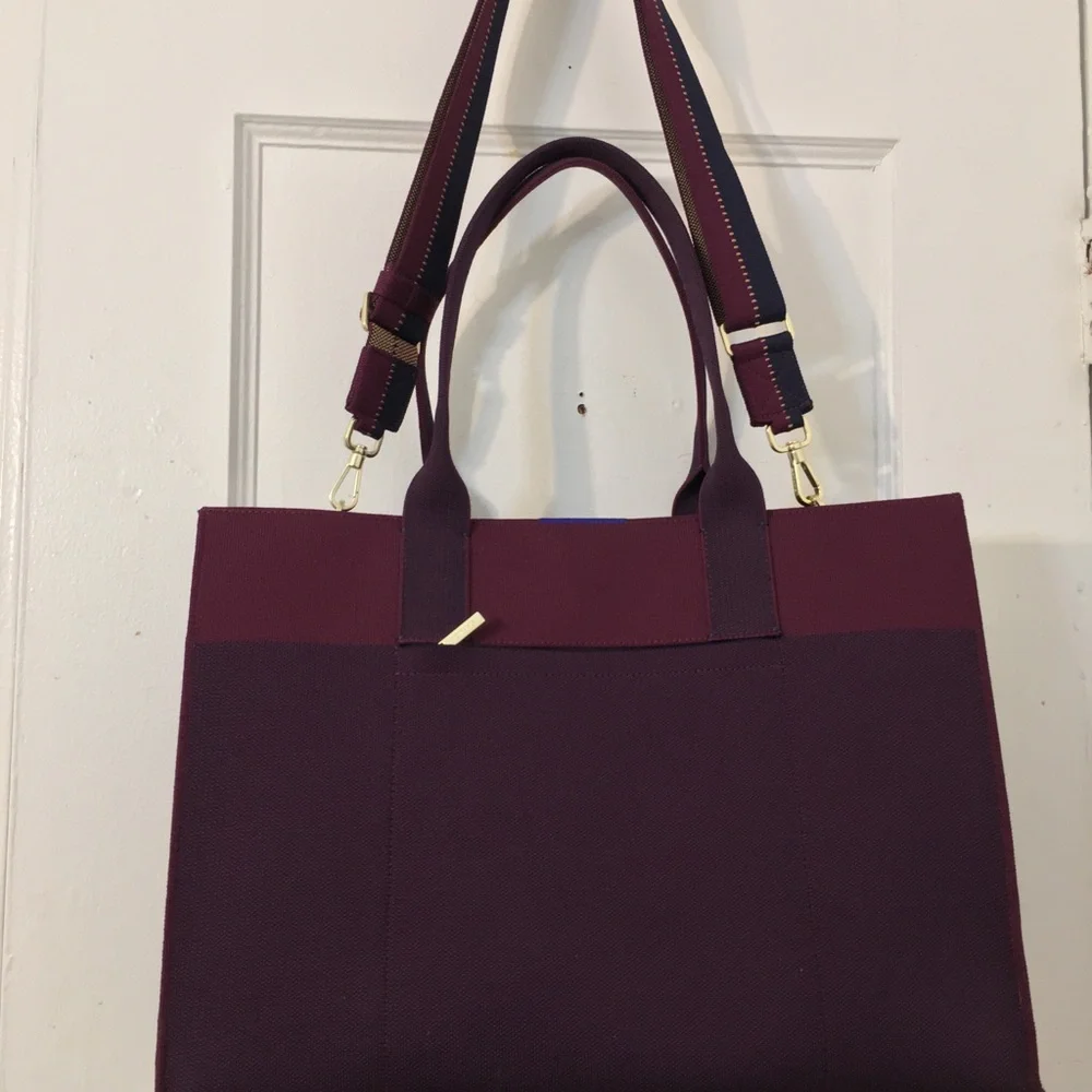Rothy’s The Classic Tote Dark Aubergine Laptop Work Travel Shoulder Bag - Picture 3 of 16